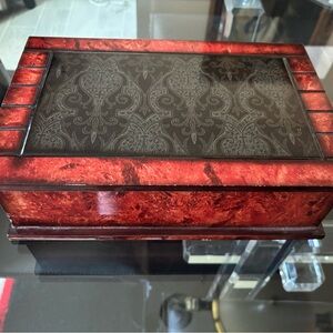 Elegant Red and Black Decorative Box